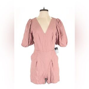 Express puff sleeves V-Neck romper